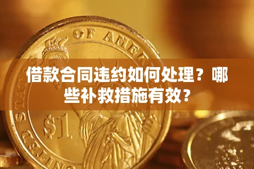 武汉借款合同违约如何处理？哪些补救措施有效？