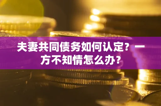武汉夫妻共同债务如何认定？一方不知情怎么办？