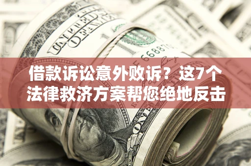 武汉借款诉讼意外败诉？这7个法律救济方案帮您绝地反击！