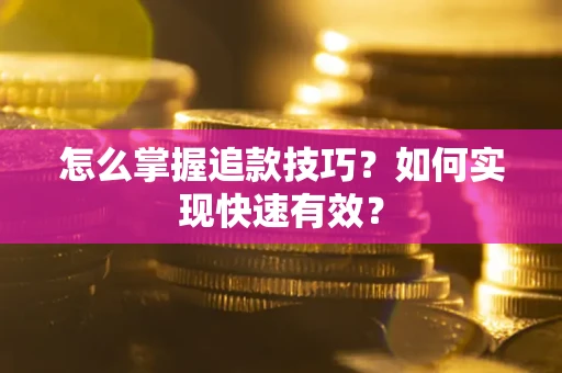 武汉怎么掌握追款技巧？如何实现快速有效？