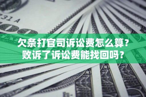武汉欠条打官司诉讼费怎么算？败诉了诉讼费能找回吗？